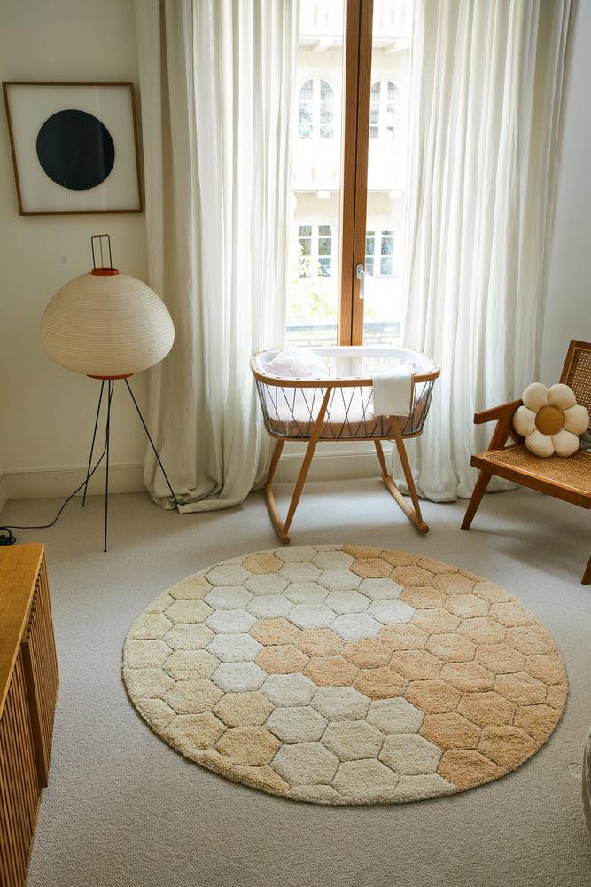 Lorena Canals washable round honeycomb rug